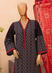 SM-PR-035- 3 Piece Printed Stitched Suit