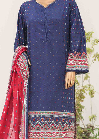 Bin Saeed Fabric - SM-PR-038- 3 Piece Printed Cotton Suit