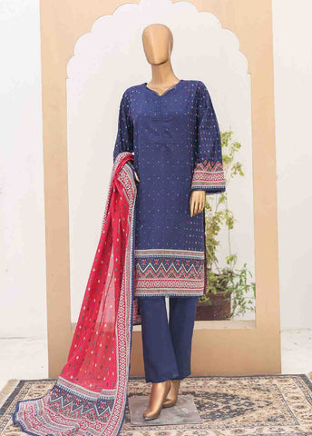 Bin Saeed Fabric - SM-PR-038- 3 Piece Printed Cotton Suit