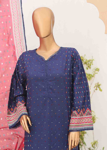 Bin Saeed Fabric - SM-PR-038- 3 Piece Printed Cotton Suit