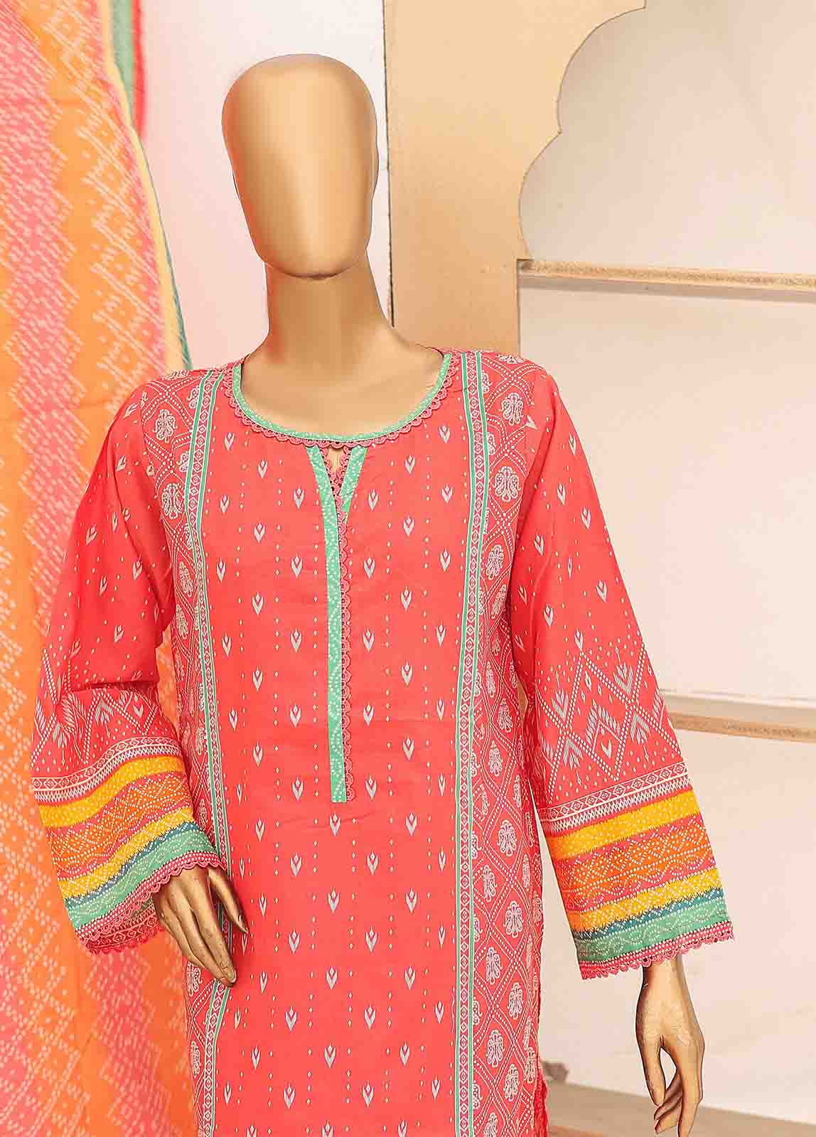Bin Saeed Fabric - SM-PR-040- 3 Piece Printed Suit