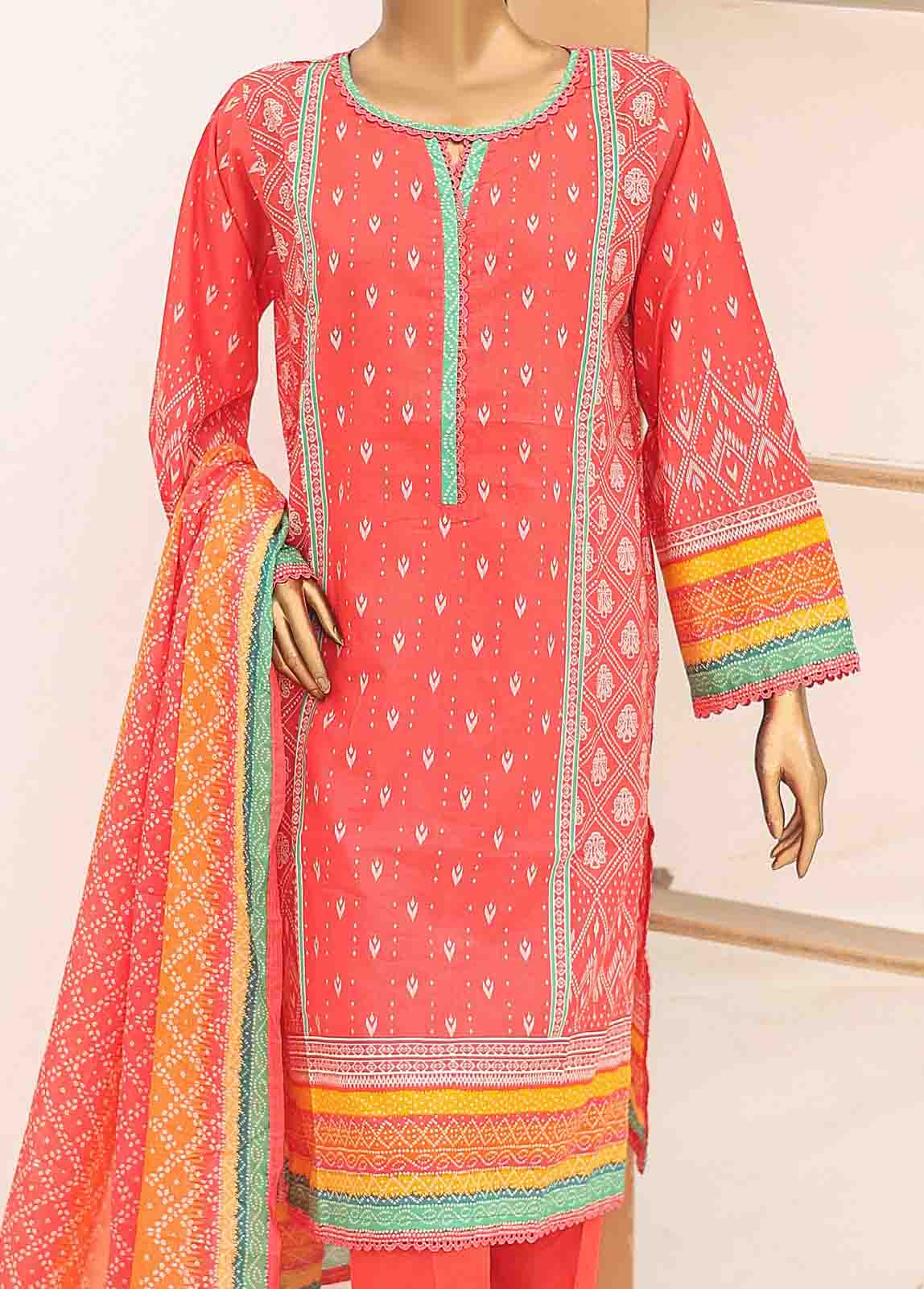 Bin Saeed Fabric - SM-PR-040- 3 Piece Printed Suit