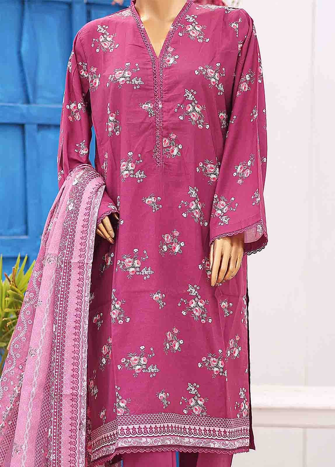 Bin Saeed Fabric - SM-PR-0436 B- 3 Piece Printed Stitched Suit