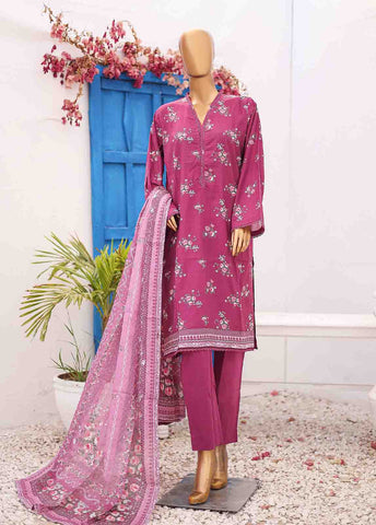 Bin Saeed Fabric - SM-PR-0436 B- 3 Piece Printed Stitched Suit