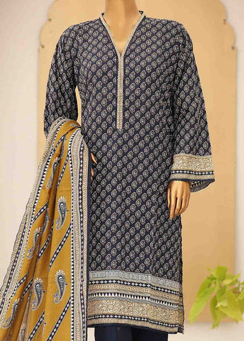Bin Saeed Fabric - SM-PR-049- 3 Piece Printed Cotton Suit