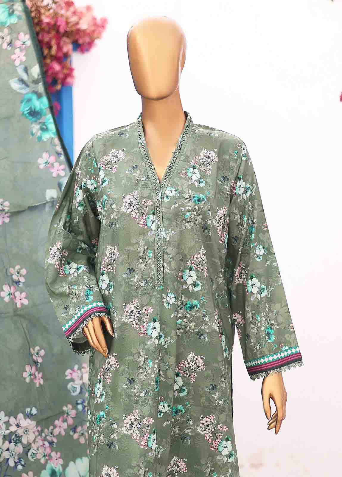 Bin Saeed Fabric - SM-PR-0561 B- 3 Piece Printed Stitched Suit