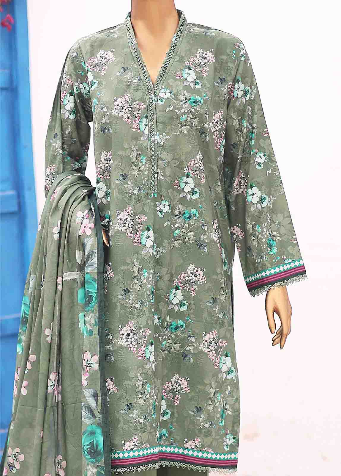 Bin Saeed Fabric - SM-PR-0561 B- 3 Piece Printed Stitched Suit