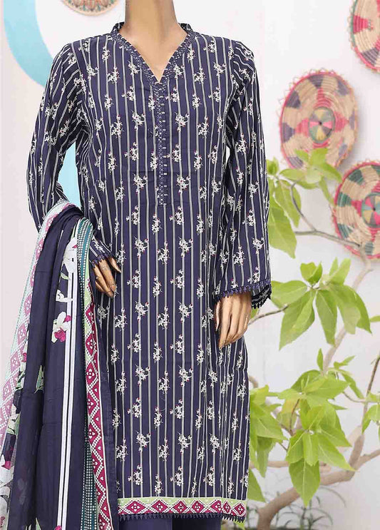 SM-PR-0562 B- 3 Piece Printed Stitched Suit