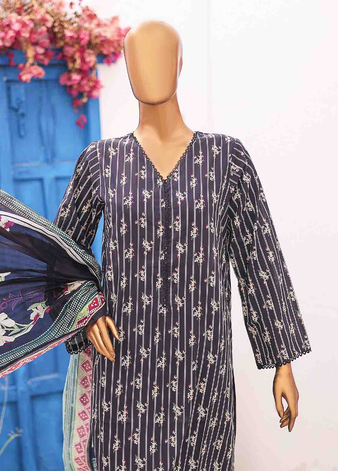 Bin Saeed Fabric - SM-PR-0562 A- 3 Piece Printed Stitched Suit