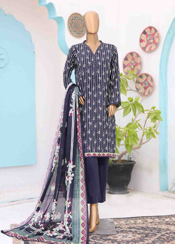 Bin Saeed Fabric - SM-PR-0562 B- 3 Piece Printed Stitched Suit