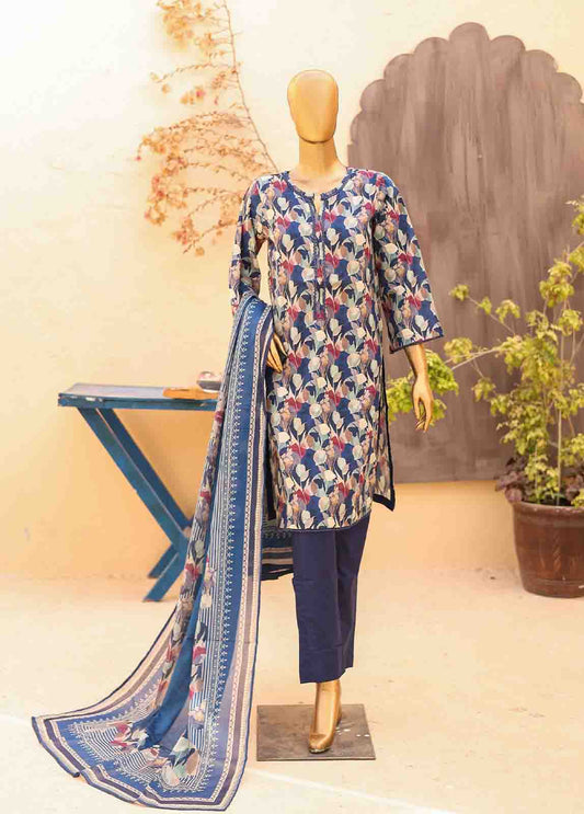 SM-PR-0657 A- 3 Piece Printed Stitched Suit