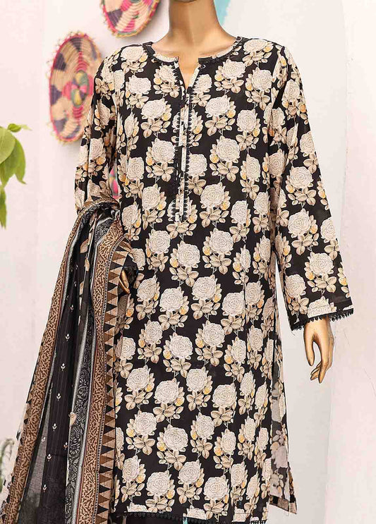 SM-PR-0568 A- 3 Piece Printed Stitched Suit