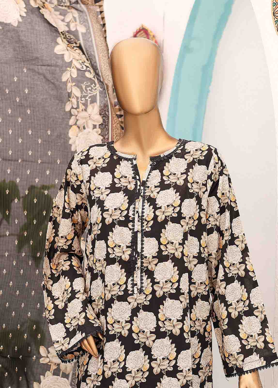 Bin Saeed Fabric - SM-PR-0568 A- 3 Piece Printed Stitched Suit