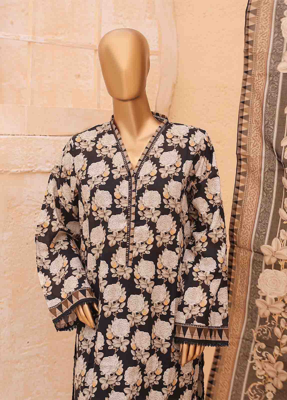 Bin Saeed Fabric - SM-PR-0568 B- 3 Piece Printed Stitched Suit