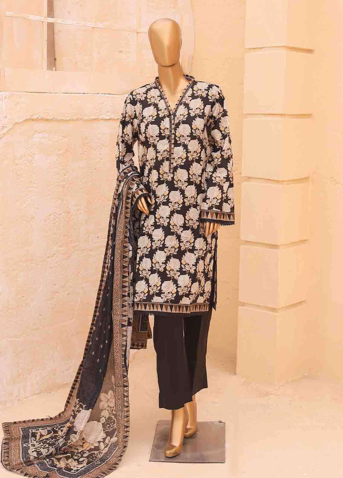 Bin Saeed Fabric - SM-PR-0568 B- 3 Piece Printed Stitched Suit