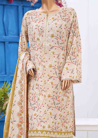 Bin Saeed Fabric - SM-PR-0569 B- 3 Piece Printed Stitched Suit