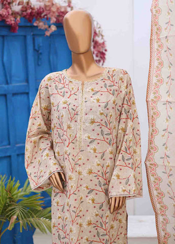 Bin Saeed Fabric - SM-PR-0569 B- 3 Piece Printed Stitched Suit