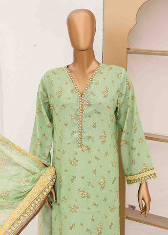 Bin Saeed Fabric - SM-PR-0570- 3 Piece Printed Cotton Suit