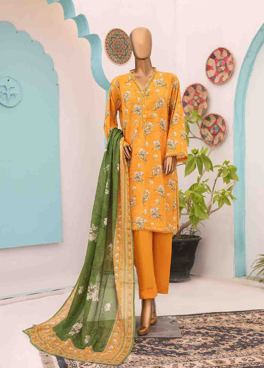 SM-PR-0571 B- 3 Piece Printed Stitched Suit