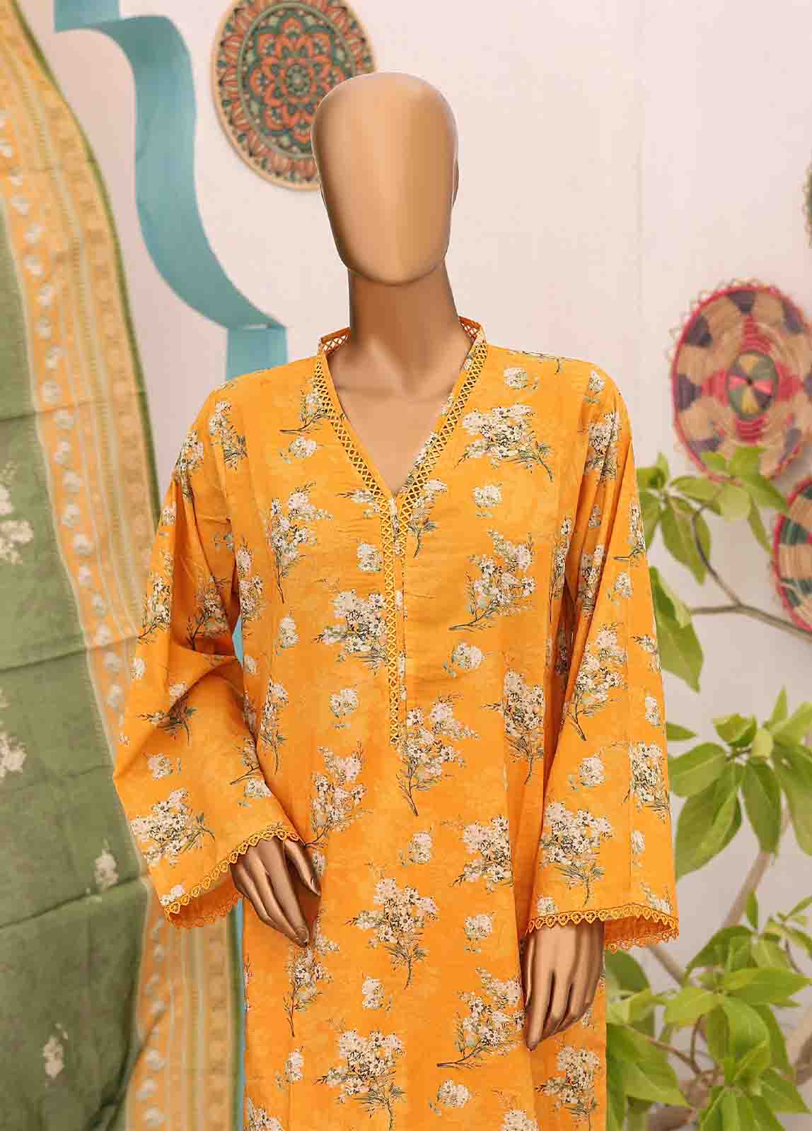 Bin Saeed Fabric - SM-PR-0571 B- 3 Piece Printed Stitched Suit