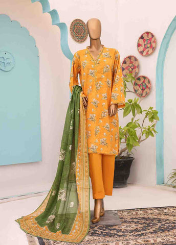 Bin Saeed Fabric - SM-PR-0571 B- 3 Piece Printed Stitched Suit