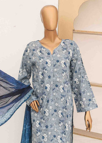 Bin Saeed Fabric - SM-PR-0572- 3 Piece Printed Cotton Suit