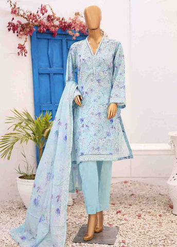 Bin Saeed Fabric - SM-PR-0574 B- 3 Piece Printed Stitched Suit