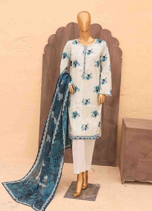 SM-PR-0575 A- 3 Piece Printed Stitched Suit