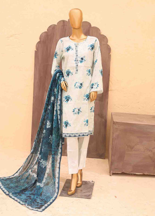 SM-PR-0575 B- 3 Piece Printed Stitched Suit