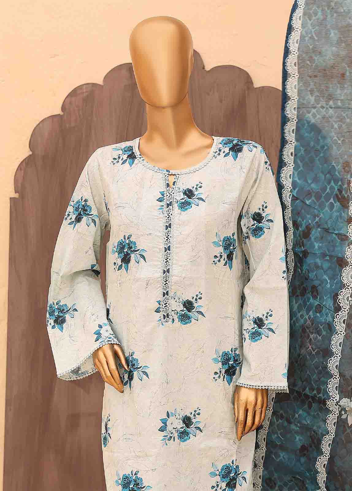 Bin Saeed Fabric - SM-PR-0575 A- 3 Piece Printed Stitched Suit