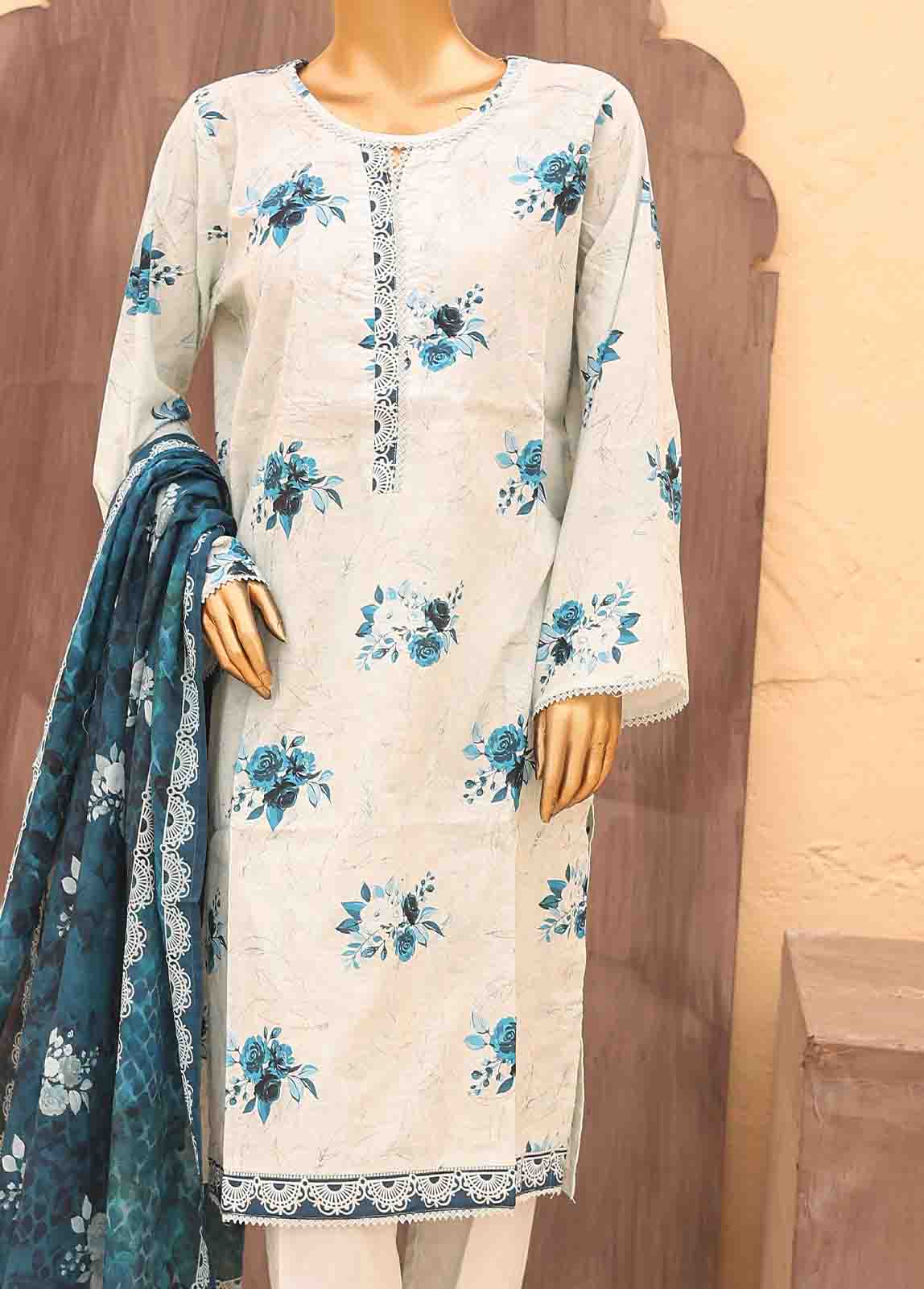 Bin Saeed Fabric - SM-PR-0575 B- 3 Piece Printed Stitched Suit