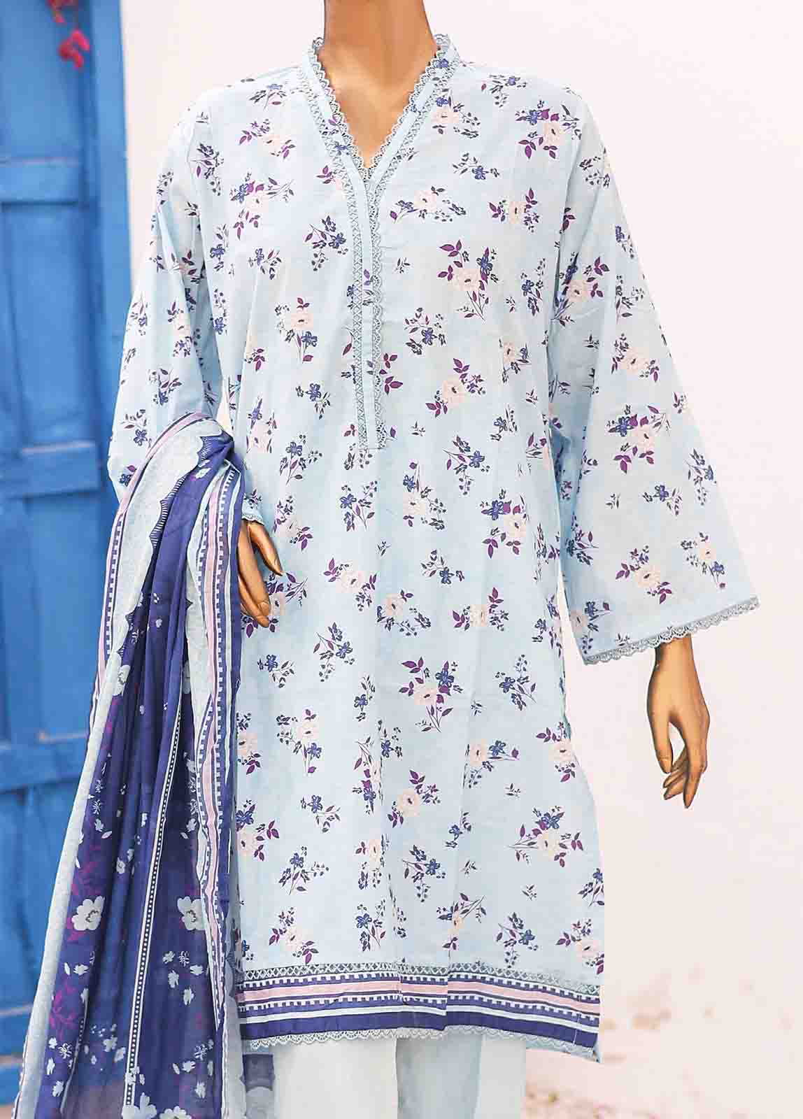 Bin Saeed Fabric - SM-PR-0578 B- 3 Piece Printed Stitched Suit