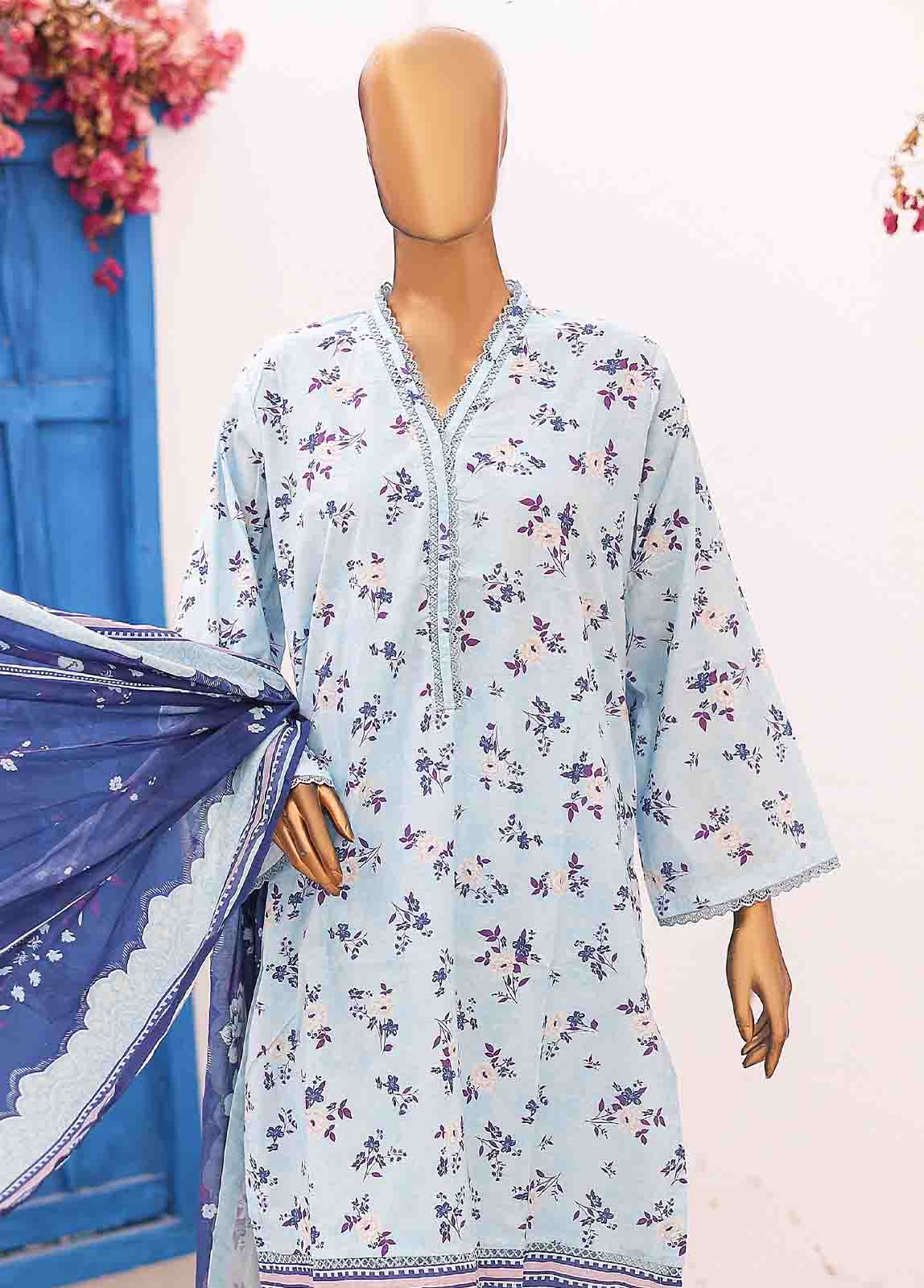 Bin Saeed Fabric - SM-PR-0578 B- 3 Piece Printed Stitched Suit