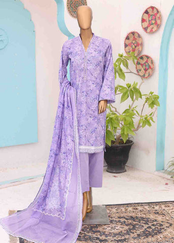 Bin Saeed Fabric - SM-PR-0581 B- 3 Piece Printed Stitched Suit