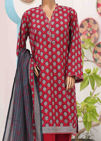 Bin Saeed Fabric - SM-PR-0595 B- 3 Piece Printed Stitched Suit