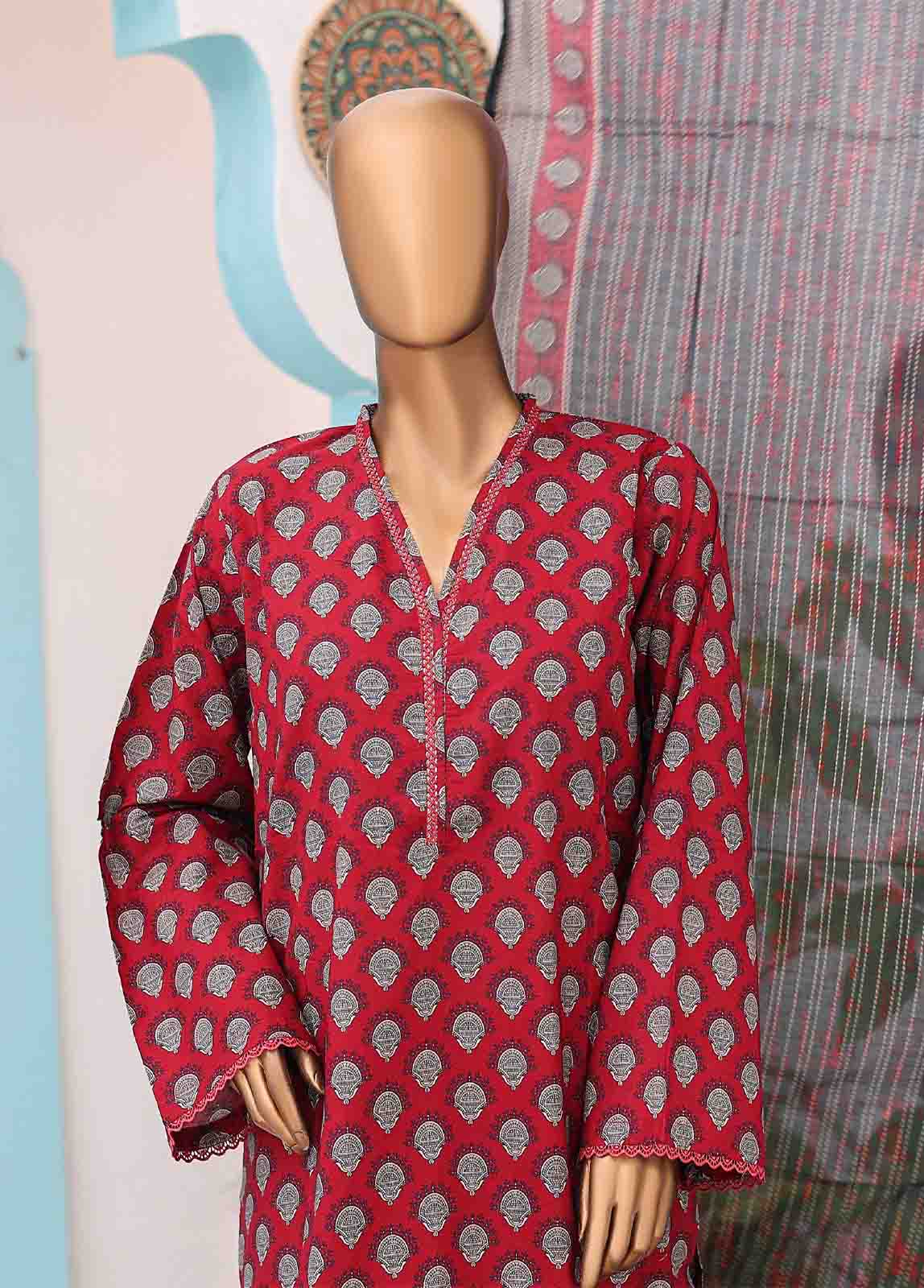 Bin Saeed Fabric - SM-PR-0595 B- 3 Piece Printed Stitched Suit