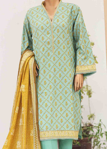 Bin Saeed Fabric - SM-PR-0597 A- 3 Piece Printed Cotton Suit
