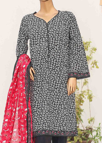 Bin Saeed Fabric - SM-PR-0598- 3 Piece Printed Cotton Suit
