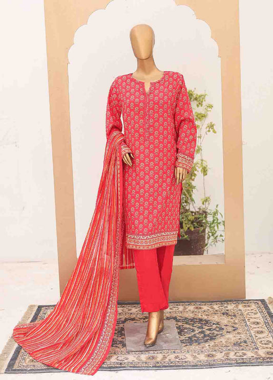 SM-PR-0603-3 Piece Printed Cotton Suit