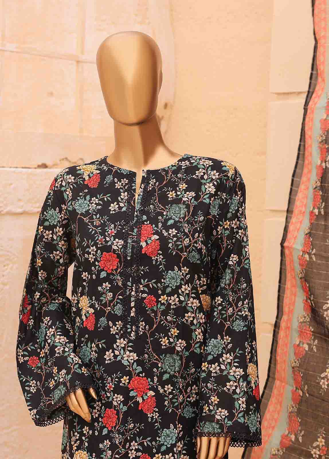 Bin Saeed Fabric - SM-PR-0621 A- 3 Piece Printed Stitched Suit