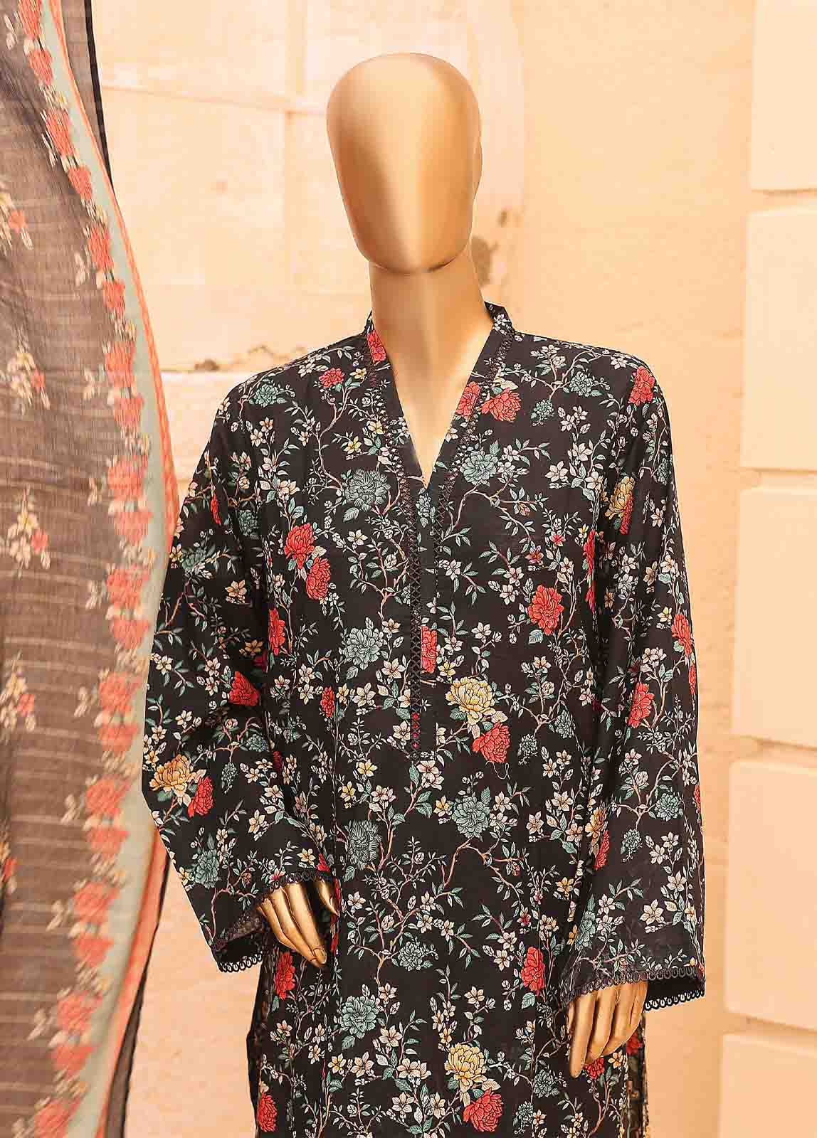 Bin Saeed Fabric - SM-PR-0621 B- 3 Piece Printed Stitched Suit