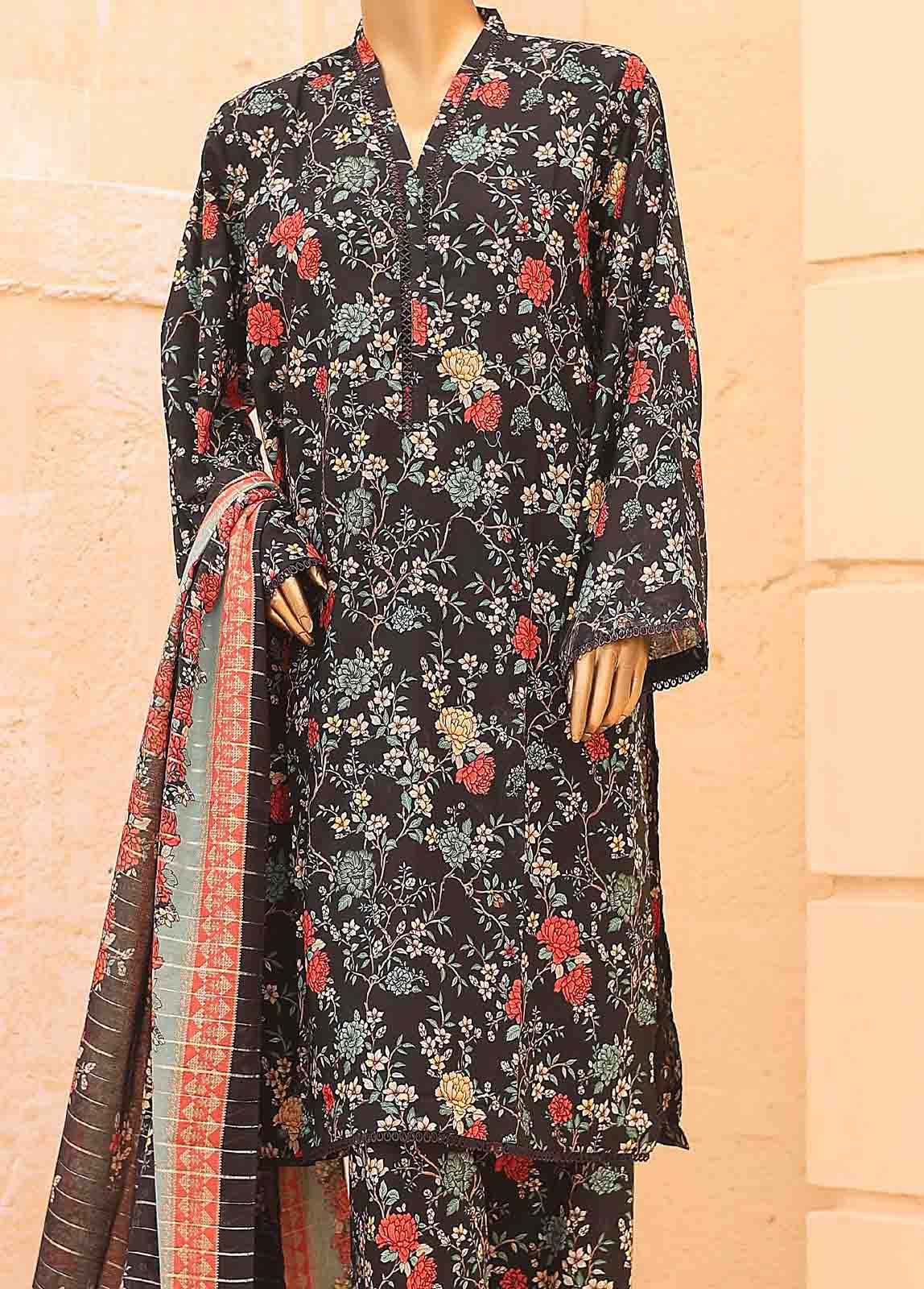 Bin Saeed Fabric - SM-PR-0621 B- 3 Piece Printed Stitched Suit