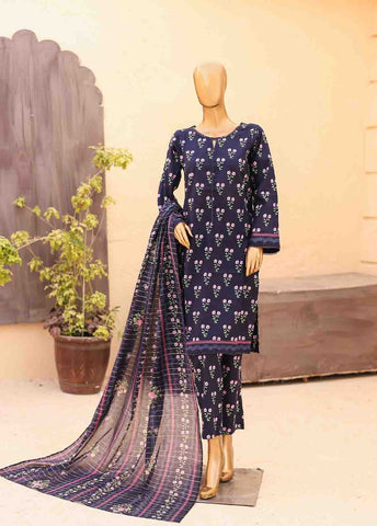 Bin Saeed Fabric - SM-PR-0622 A- 3 Piece Printed Stitched Suit