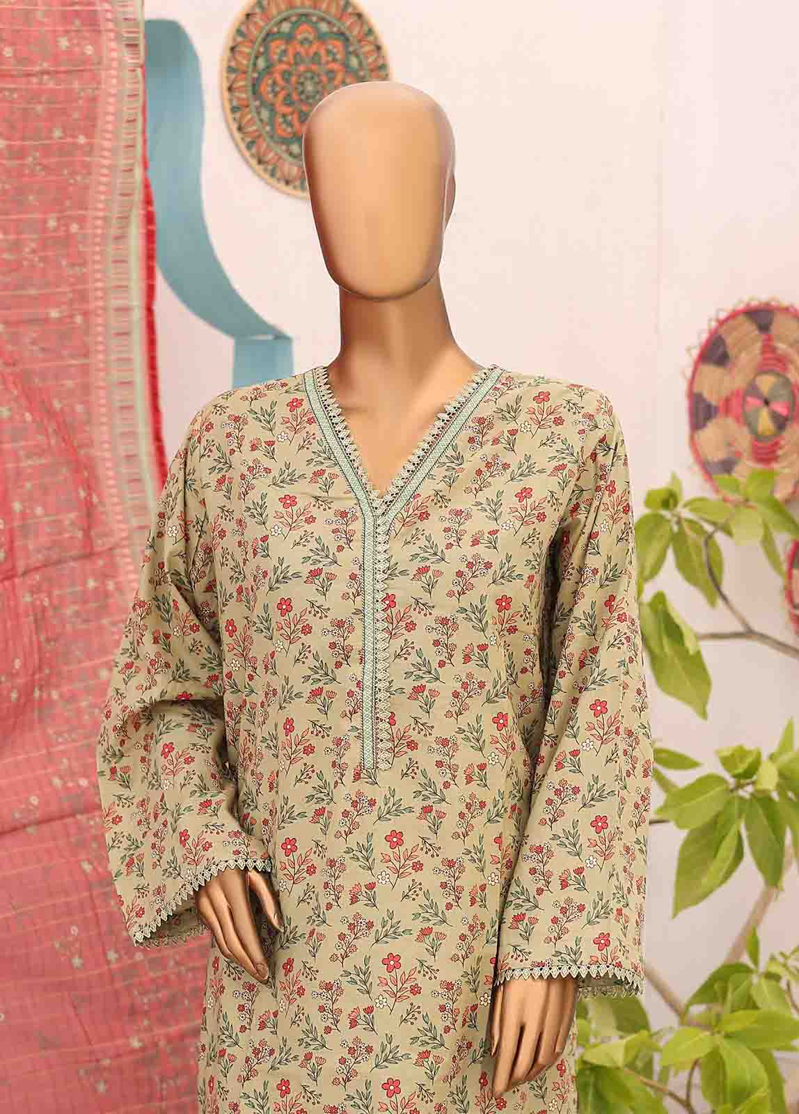 Bin Saeed Fabric - SM-PR-0623 A- 3 Piece Printed Stitched Suit