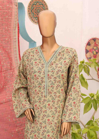 Bin Saeed Fabric - SM-PR-0623 A- 3 Piece Printed Stitched Suit