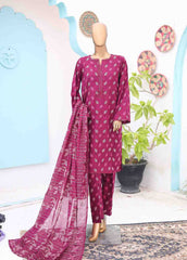 SM-PR-0626 B- 3 Piece Printed Stitched Suit