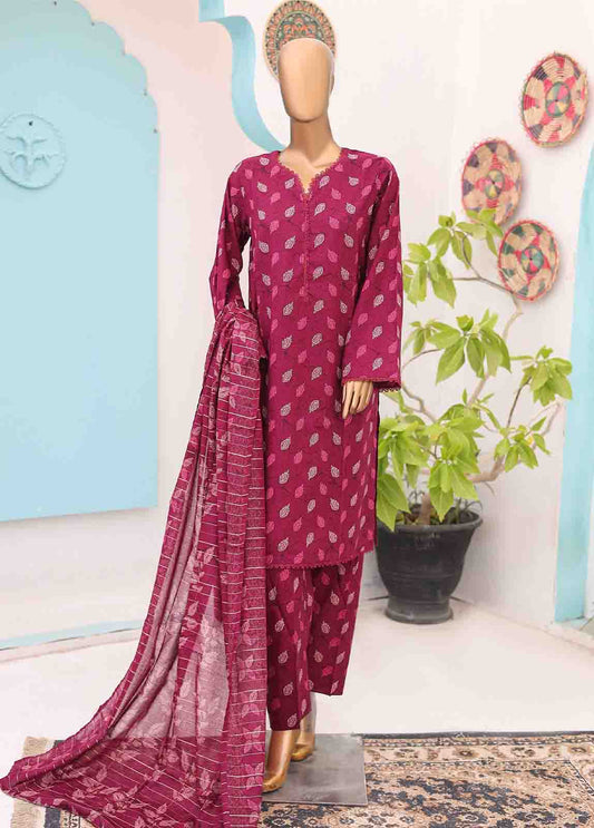 SM-PR-0626- 3 Piece Printed Stitched Suit