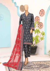 SM-PR-0627 B- 3 Piece Printed Stitched Suit