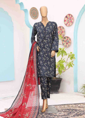 Bin Saeed Fabric - SM-PR-0627 A- 3 Piece Printed Stitched Suit