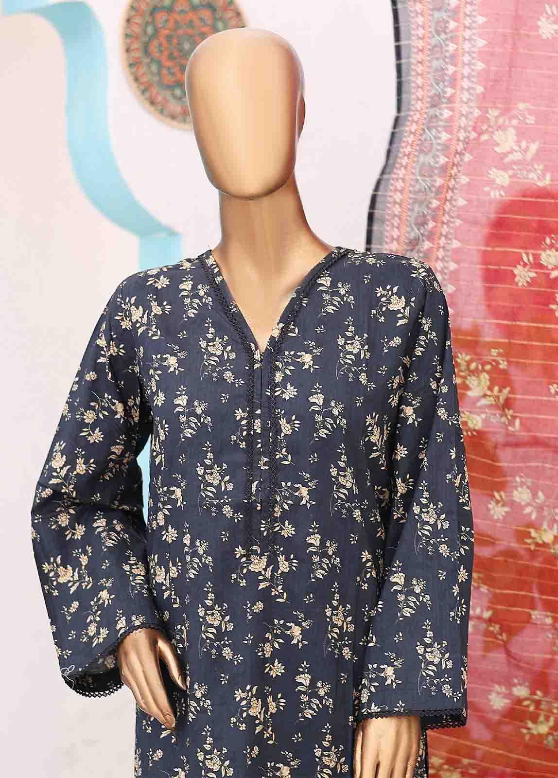 Bin Saeed Fabric - SM-PR-0627 A- 3 Piece Printed Stitched Suit